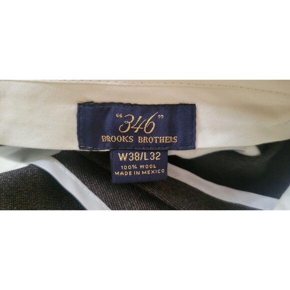 Brooks Brothers 346 Dress Pants Mens 38x32 Brown Wool Slacks Business Formal - Picture 4 of 10